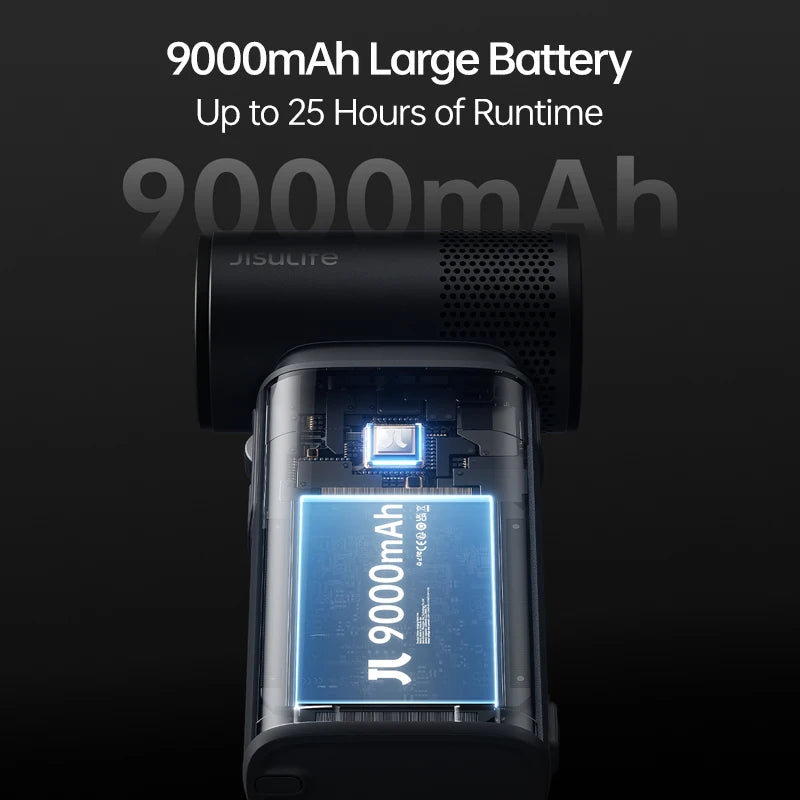 JISULIFE Ultra 2 Handheld Fan – 9000mAh, 100 Speeds, USB-C