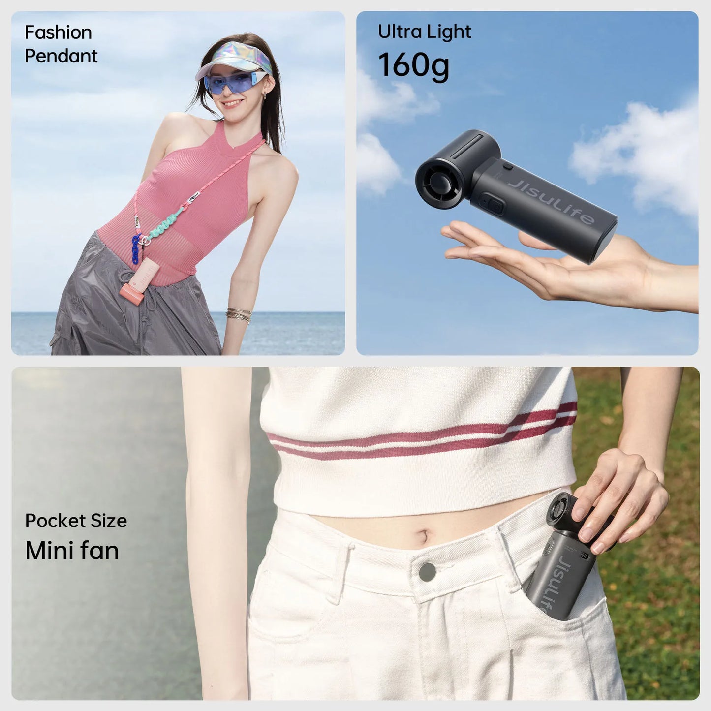JISULIFE LIFE9 Portable Handheld Turbo Fan – 3600mAh, 5-Speed