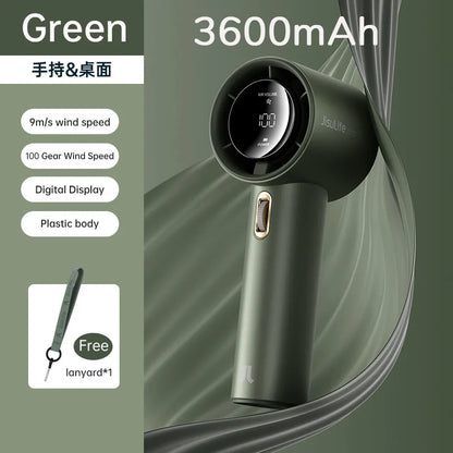 JISULIFE FA53 Pro Mini Handheld Fan – 5000mAh, 100 Speeds, LED