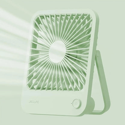 JISULIFE Portable Desk Fan – Quiet, USB Rechargeable, 4 Speeds