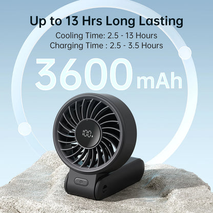 JISULIFE LIFE7 Portable Handheld Fan – 5000mAh, 5-Speed, 3-in-1