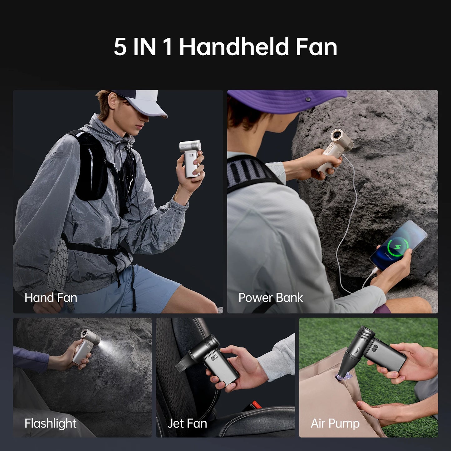 JISULIFE Ultra 2 Handheld Fan – 9000mAh, 100 Speeds, USB-C