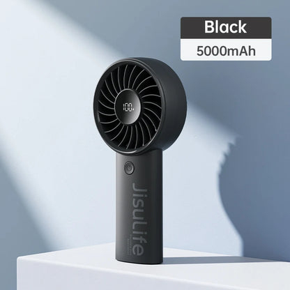 JISULIFE LIFE4 Handheld Fan – 5000mAh, 5-Speed, LED Display, Safety Lock