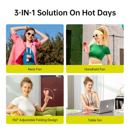 JISULIFE LIFE7 Portable Handheld Fan – 3600mAh, 5-Speed, LED