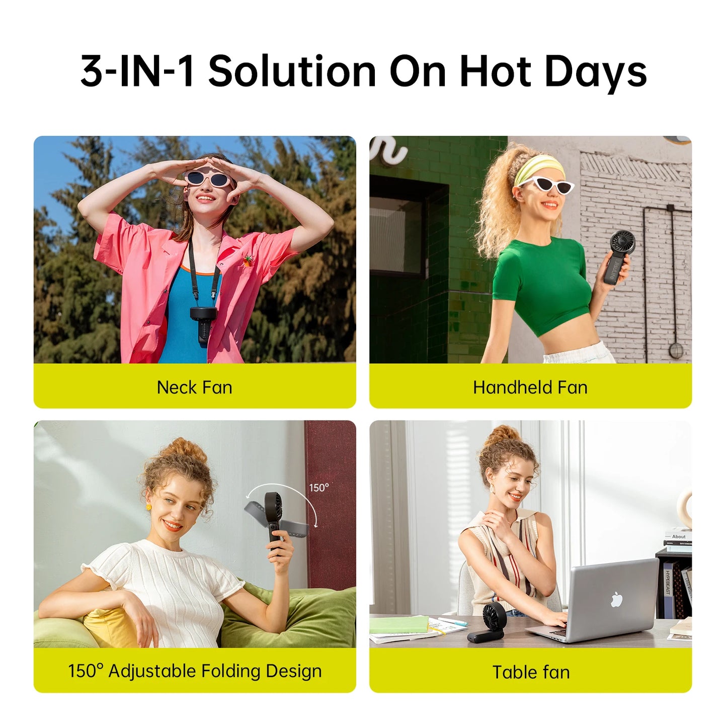 JISULIFE LIFE7 Portable Handheld Fan – 5000mAh, 5-Speed, 3-in-1
