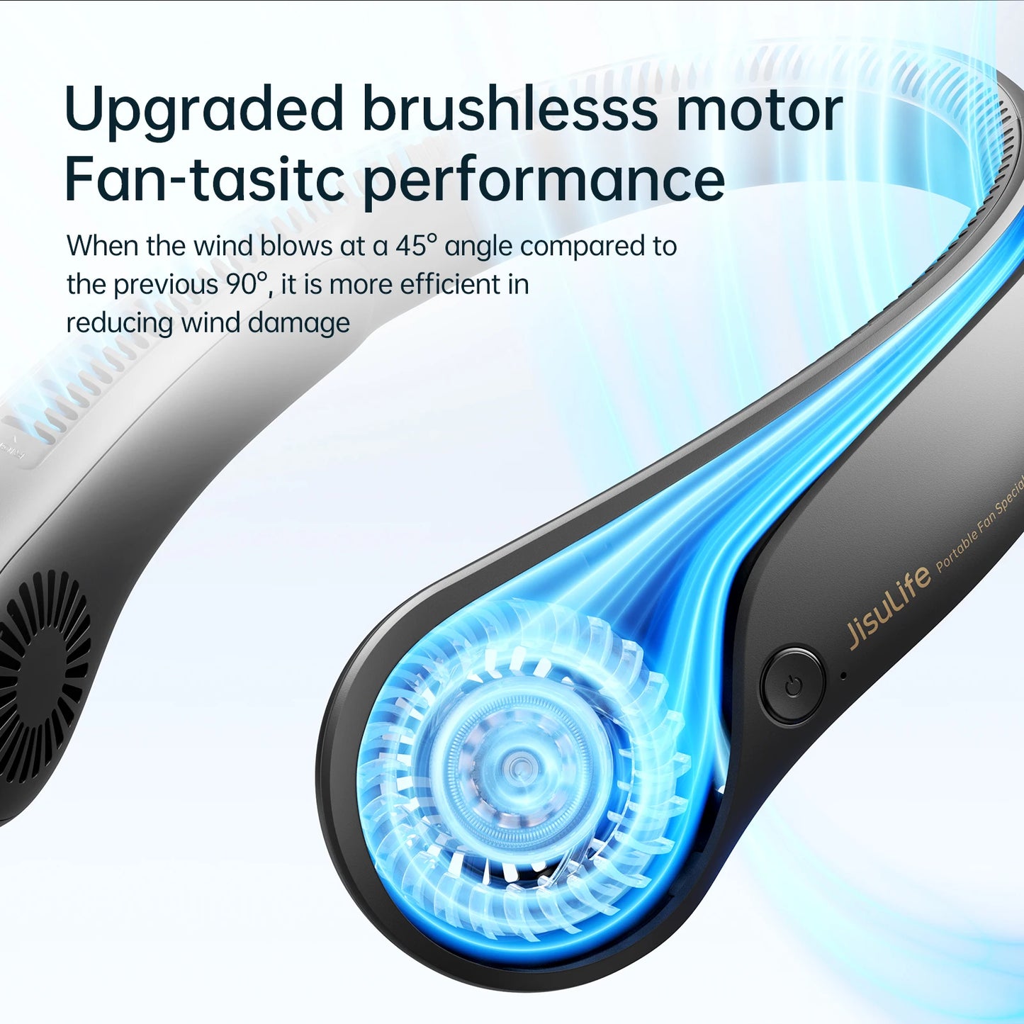 JISULIFE FA14 Portable Neck Fan – Bladeless, 5-Speed, 4000mAh