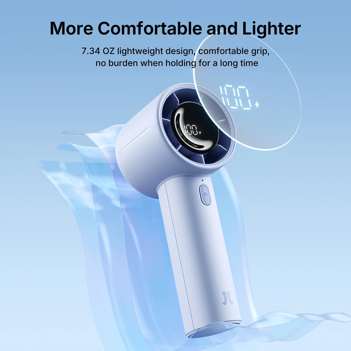 JISULIFE LIFE10s Portable Mini Fan – 5000mAh, 5-Speed, Long-Lasting