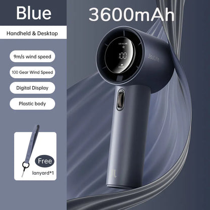JISULIFE FA53 Pro Mini Handheld Fan – 5000mAh, 100 Speeds, LED
