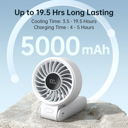 JISULIFE LIFE7 Portable Handheld Fan – 5000mAh, 5-Speed, 3-in-1