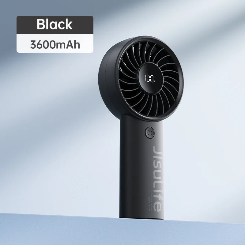 JISULIFE LIFE4 Handheld Fan – 5000mAh, 5-Speed, LED Display, Safety Lock