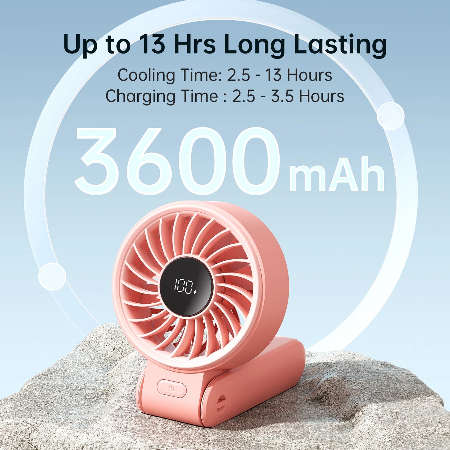 JISULIFE LIFE7 Portable Handheld Fan – 5000mAh, 5-Speed, 3-in-1