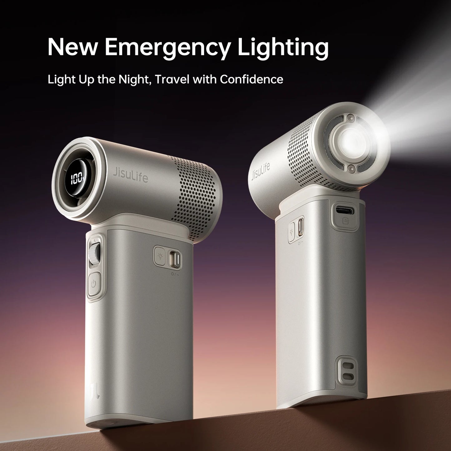 JISULIFE Ultra 2 Handheld Fan – 9000mAh, 100 Speeds, USB-C